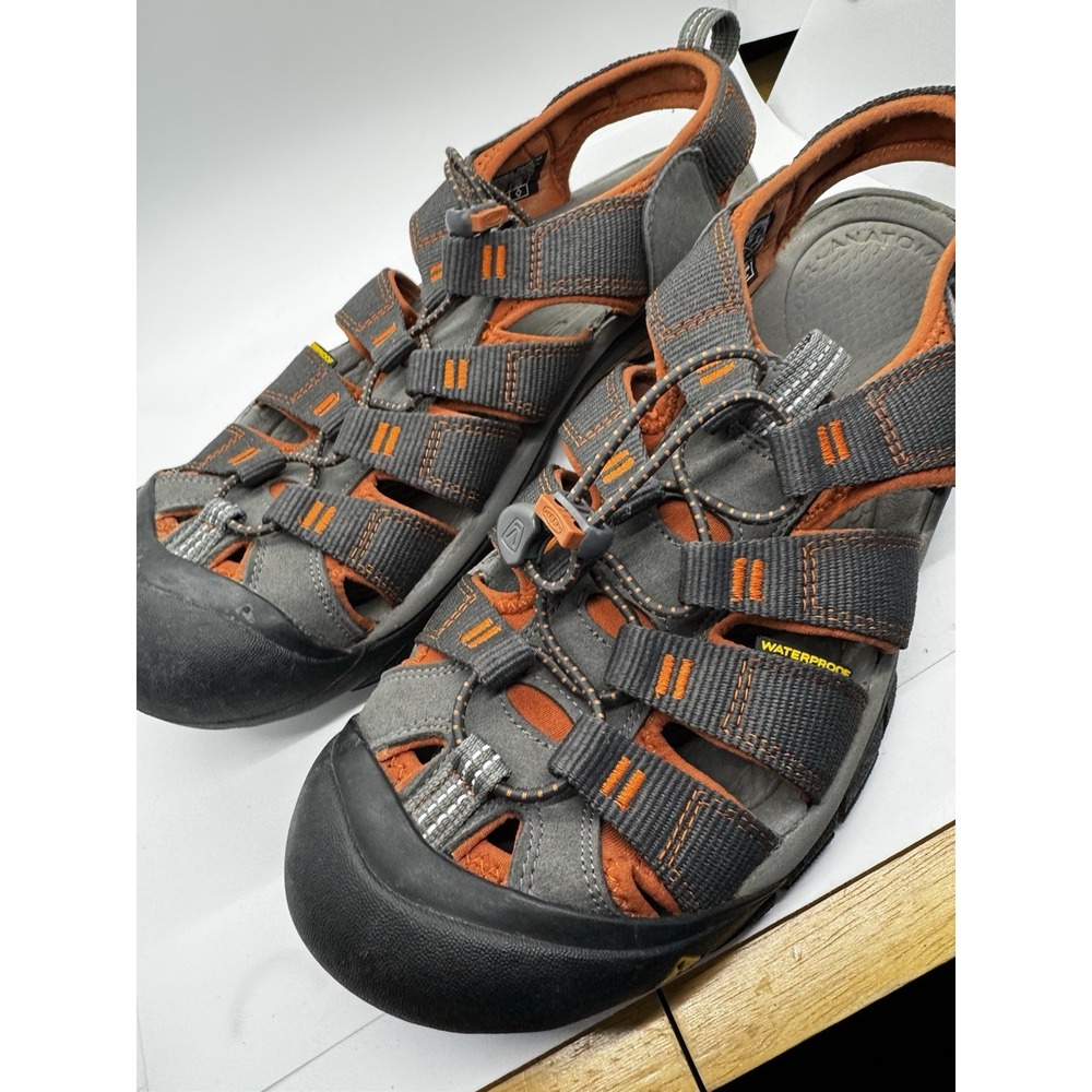 KEEN Men's Newport Closed Toe Sport Sandals Size US 12 Gray Orange Worn 1x SB22